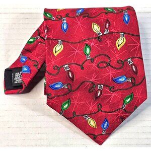 Cool Yule Red Christmas Lights Pattern Silk Tie By Hallmark